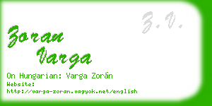 zoran varga business card